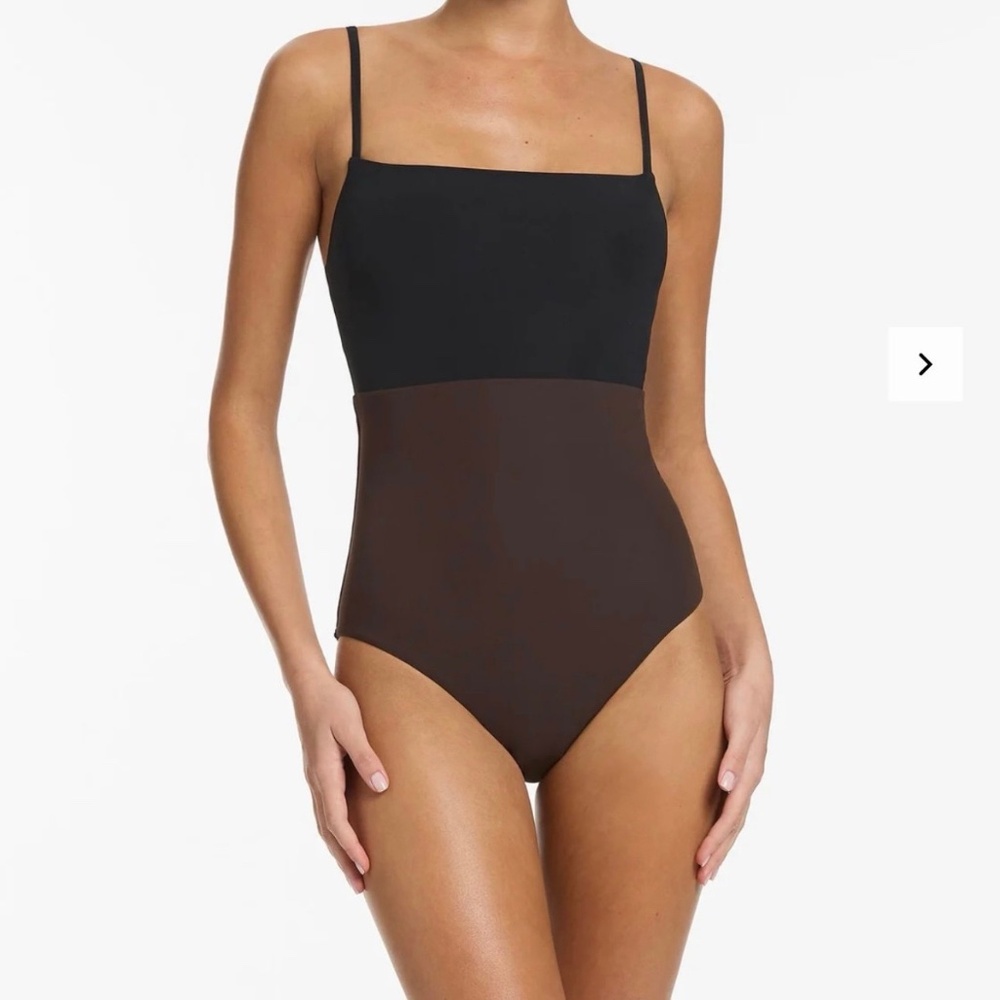 NWT Jets Australia Versa Tank One Piece Swimsuit Black Chocolate
